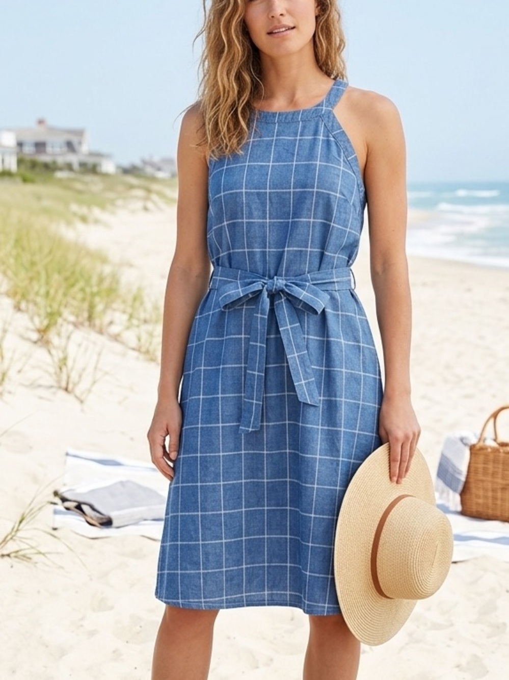 NWT A New Day Halter Dress Size XL 100% Cotton Minimalist Cottagecore Resort